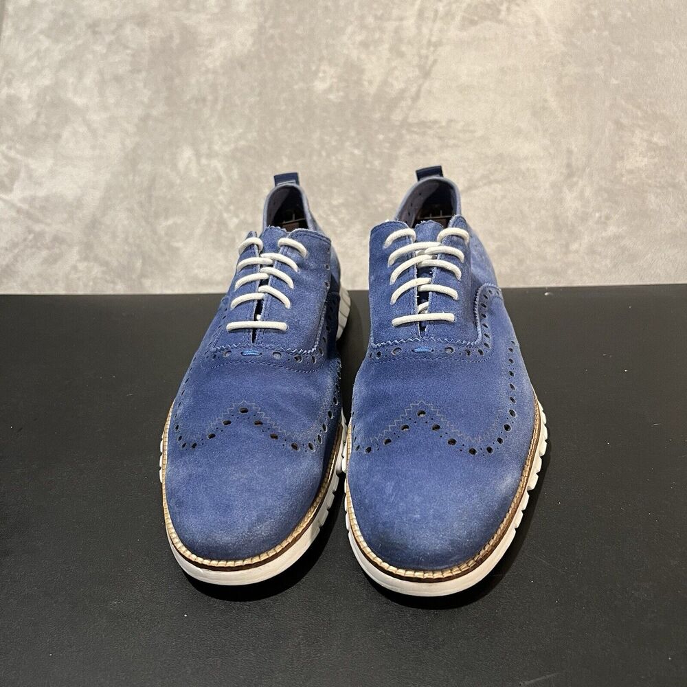 Cole Haan Zerogrand Wingtip Oxford Men's 13 Blue C27495 Casual Dress Shoes - Picture 2 of 10